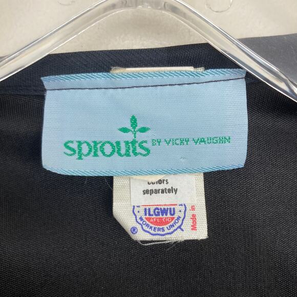 Vintage Sprouts Union Made Black Polka Dot Dress Sz 7 - Picture 6 of 10